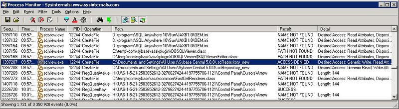 Sybase errro procom