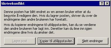 Access skrivekonflikt