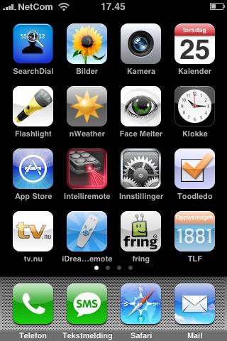 iPhone startside Ove